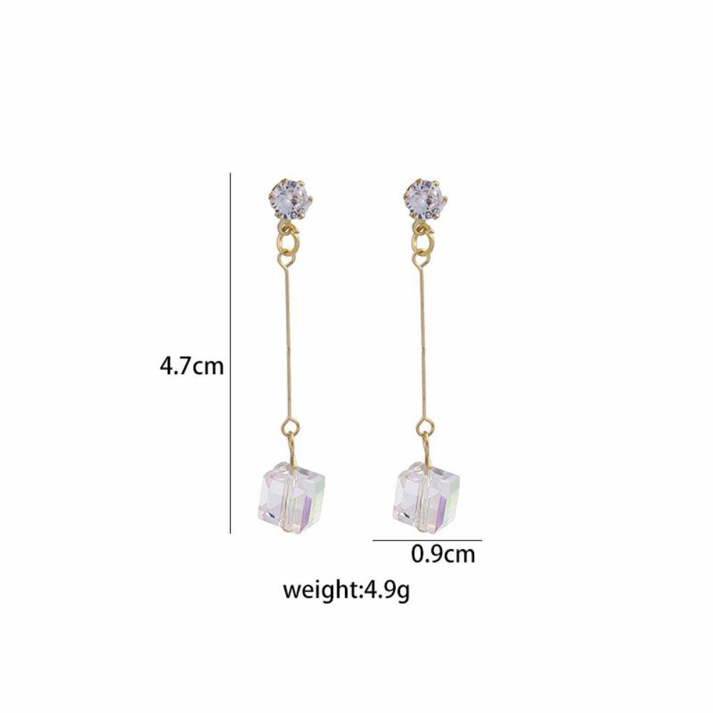 Mxbeauty Drop Earrings Mewah Fashion Symphony Ikatan Simpul Persegi Kristal Gaya Korea Earring