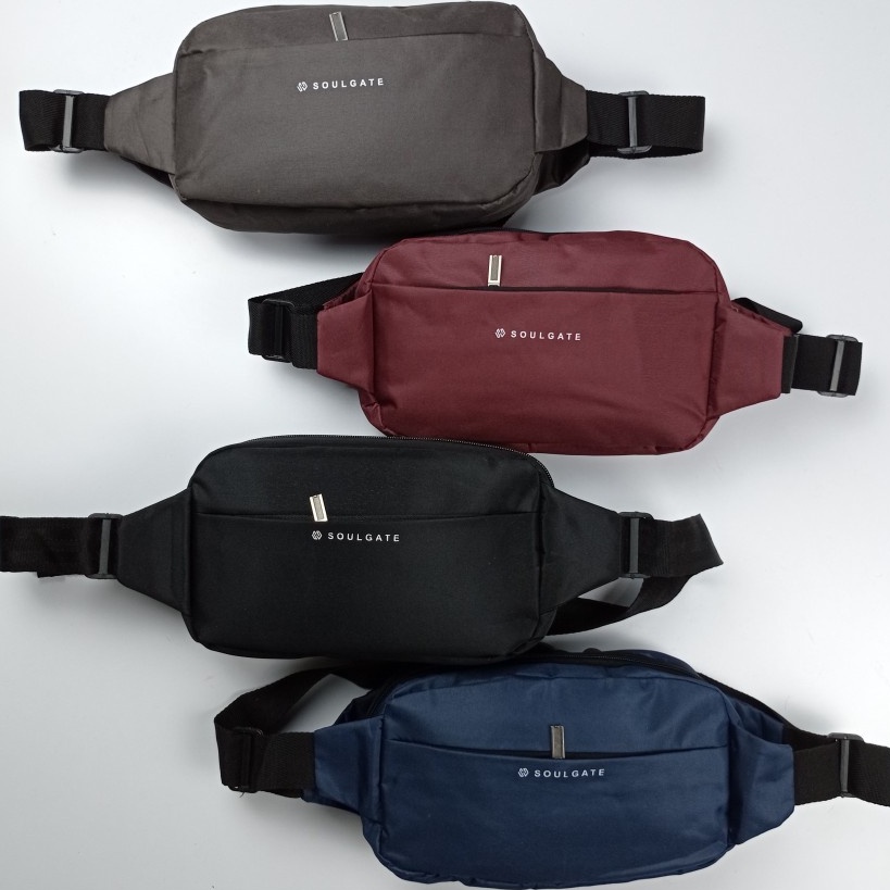 Tas Pria bolakbalik selempang dan tas bahu pria anti air tas dua muka Waist bag Soulgate murah keren