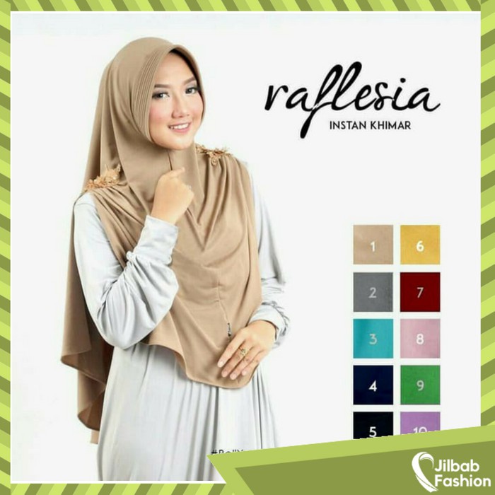 Jilbab Instant Khimar Raflesia Kerudung Panjang Fashion Wanita Hijab