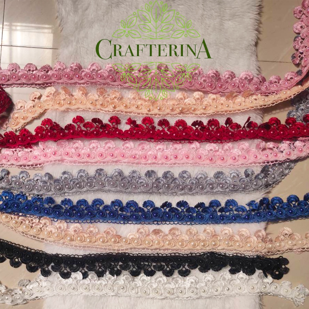 RENDA KOREA RUMBAI / RENDA RUMBAI MUTIARA / 91 cm