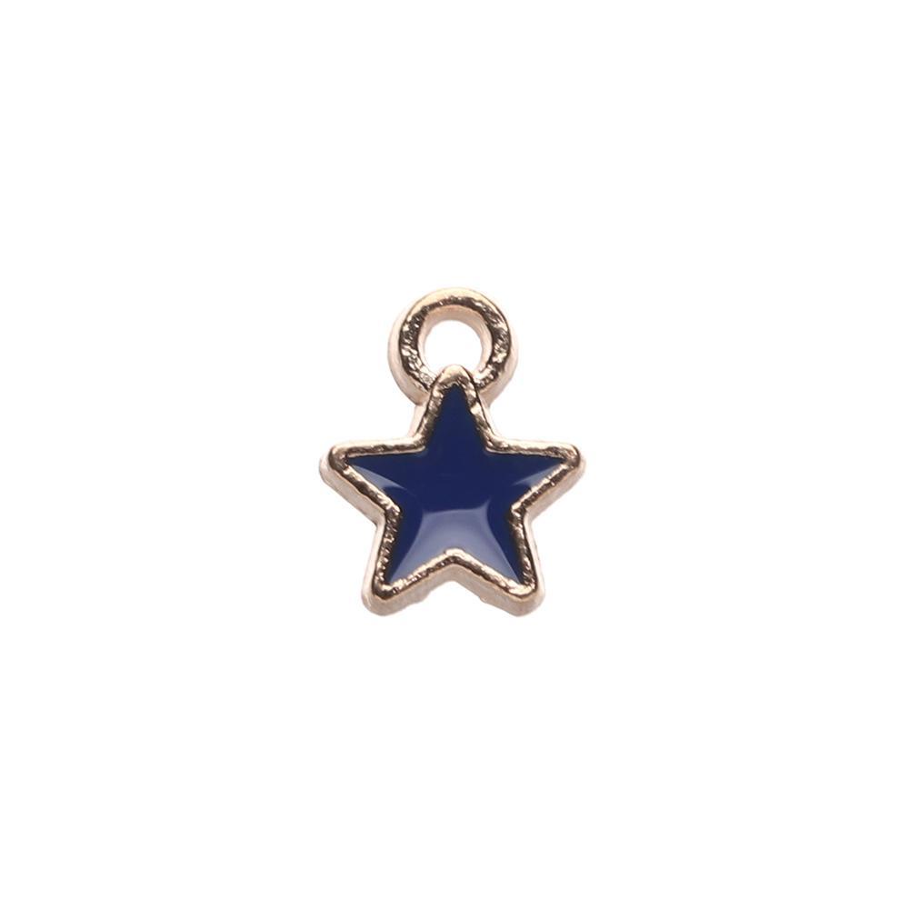 Lily 50 Pcs Enamel Bintang Charms Fashion Handmade Kalung Warna Permen Anting Gelang Pentagram Liontin