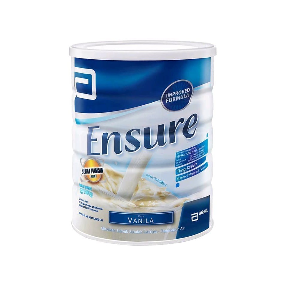 ENSURE SUSU Kaleng 1000 Gram / ENSURE FOS / ENSURE Vanilla 1Kg / Ensure Coklat 1 Kg / Nutrisi makan