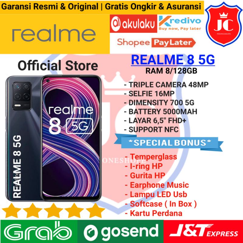 REALME 8 5G Support NFC RAM 8GB ROM 128GB GARANSI RESMI - BONUS