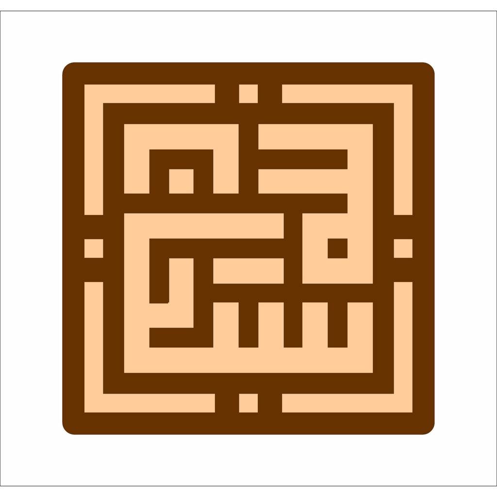 Kaligrafi Kufi Kayu Timbul Kalimat Thayyibah