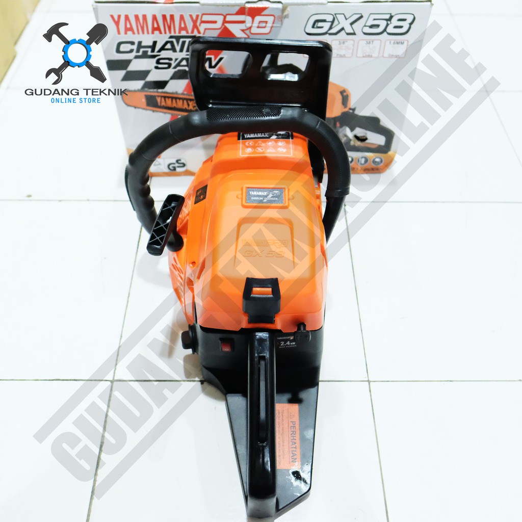 Chainsaw Yamamax Pro GX 58 22Inch / Mesin Gergaji Kayu Chainsaw Yamamax GX58 Laser Tip Dan Gigi