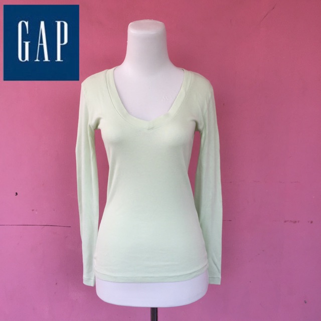 GAP kaos longsleeve hijau mint