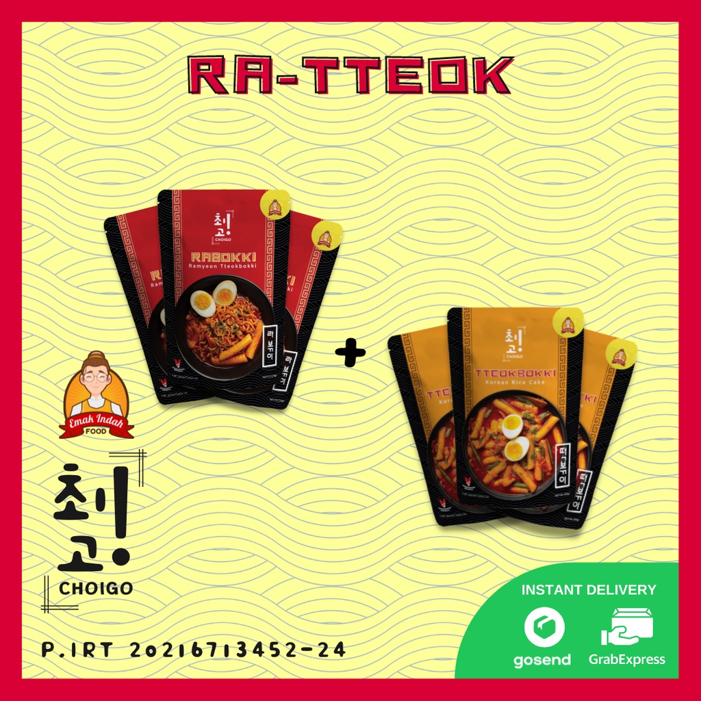 COMBO CHOIGO! 3PCS  RABOKKI + 3PCS TTEOKBOKKI -  RABOKKI CHOIGO KOREA INSTAN / TOPOKKI CHOIGO KOREA INSTAN - CHOIGO EMAK INDAH FOOD