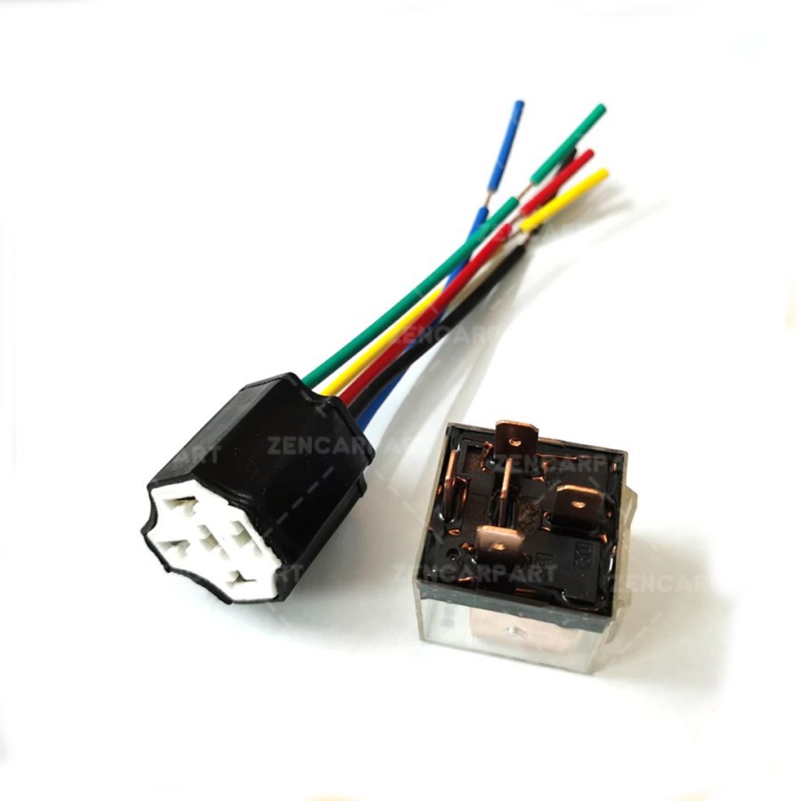 [1 PCS] Socket Soket Relay Kaki 5 Pin 5Pin Kabel Tembaga Serabut Besar Ceramic Keramik Klakson Lampu Kaki 4 Kaki 5 Pin