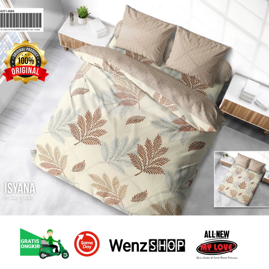 My Love Bed Cover set King T30cm 180X200 no 1 motif Isyana Badcover MyLove Sprei set Betcover