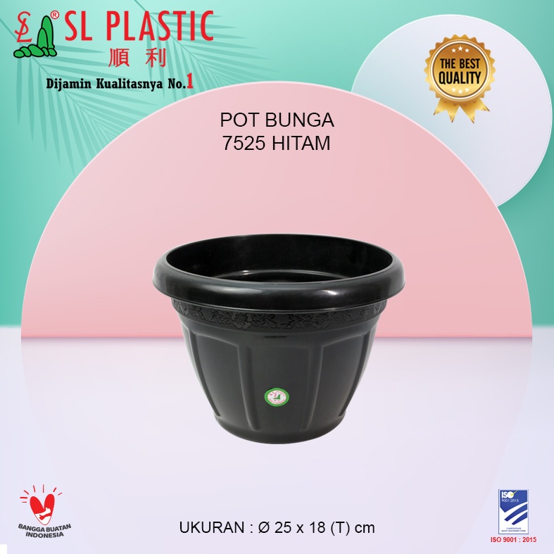 Pot Bunga / Pot Tanaman Warna Hitam tipe 7525 SL PLASTIC