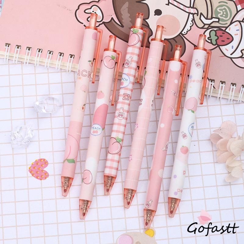 

0.5mm Tip Siswa Pola Persik Gadis Lucu Jenis Pers Pena Gel Menulis Halus G