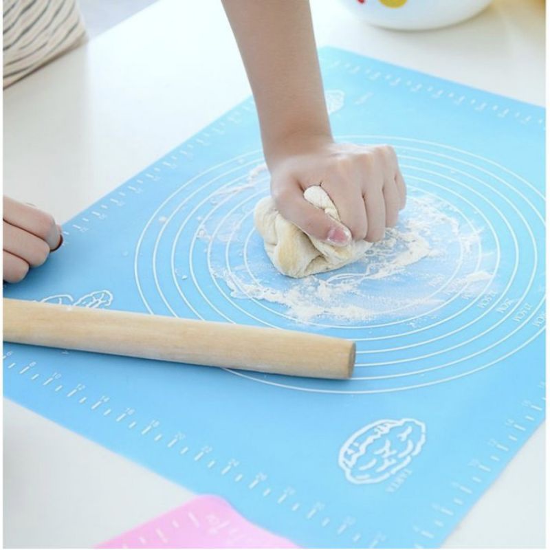 0Alas Adonan Kue Silikon 40x50Cm Anti Lengket Baking Mat Tatakan Giling Roti Donut