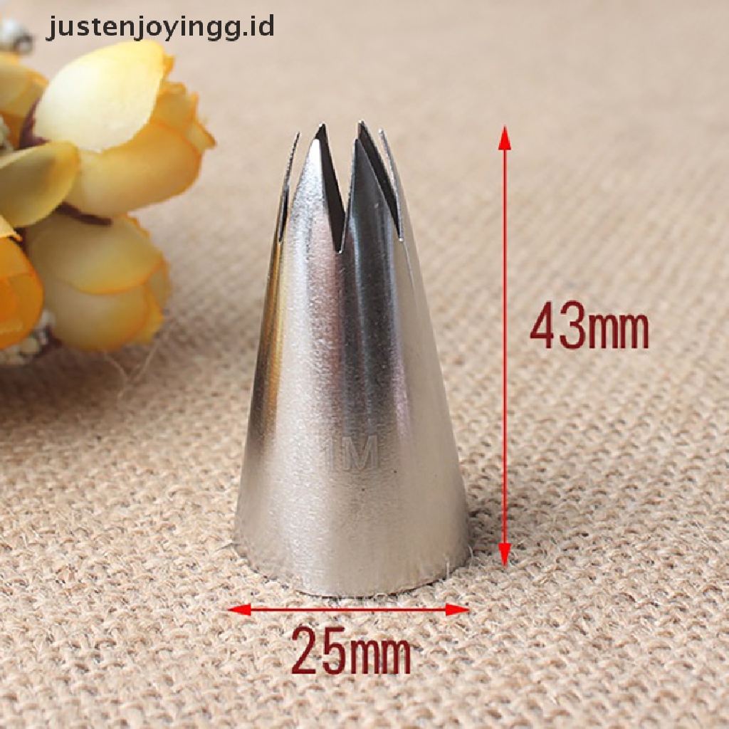 / / Justenjoyingg.id / 1M# Spuit Piping 6 Gigi Lurus Bahan stainless steel 304 Untuk Dekorasi Kue