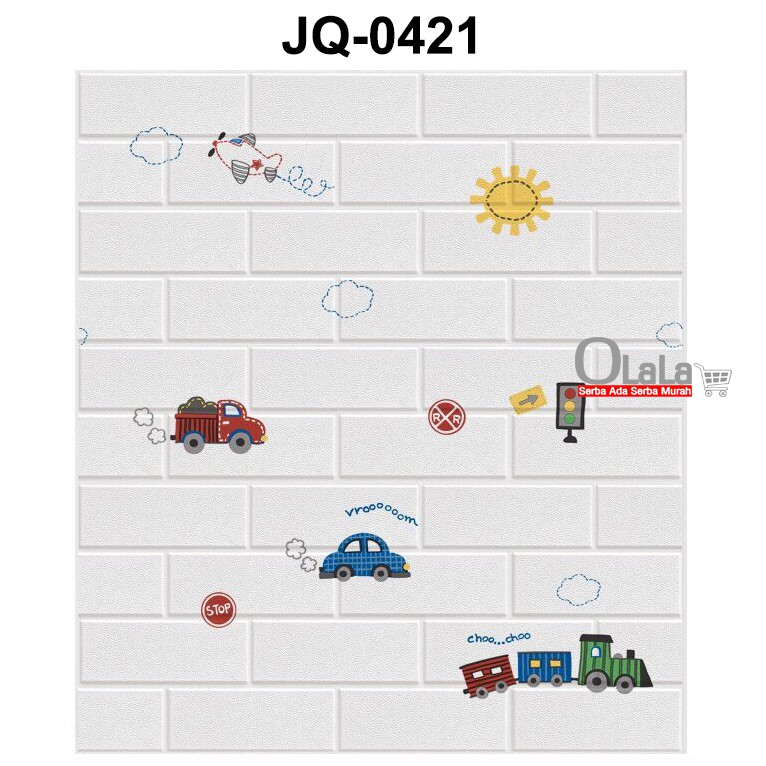 Wallpaper 3D Modern Foam Batu Bata Ukuran 70 X 77 Wall Sticker 3DQT-05-JQ-0421