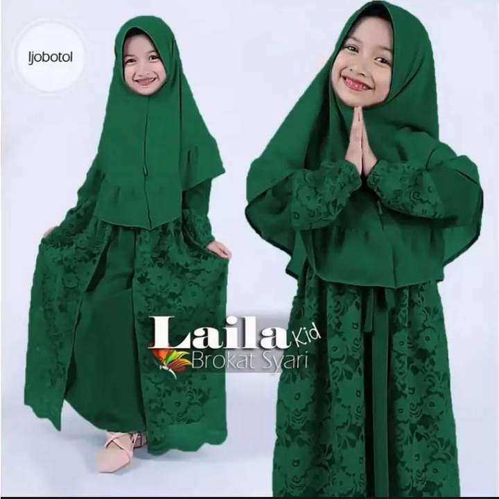 Baju Gamis Anak Perempuan Brukat Terbaru 2022 Model Kekinian Edisi Lebaran gamis anak terbaru