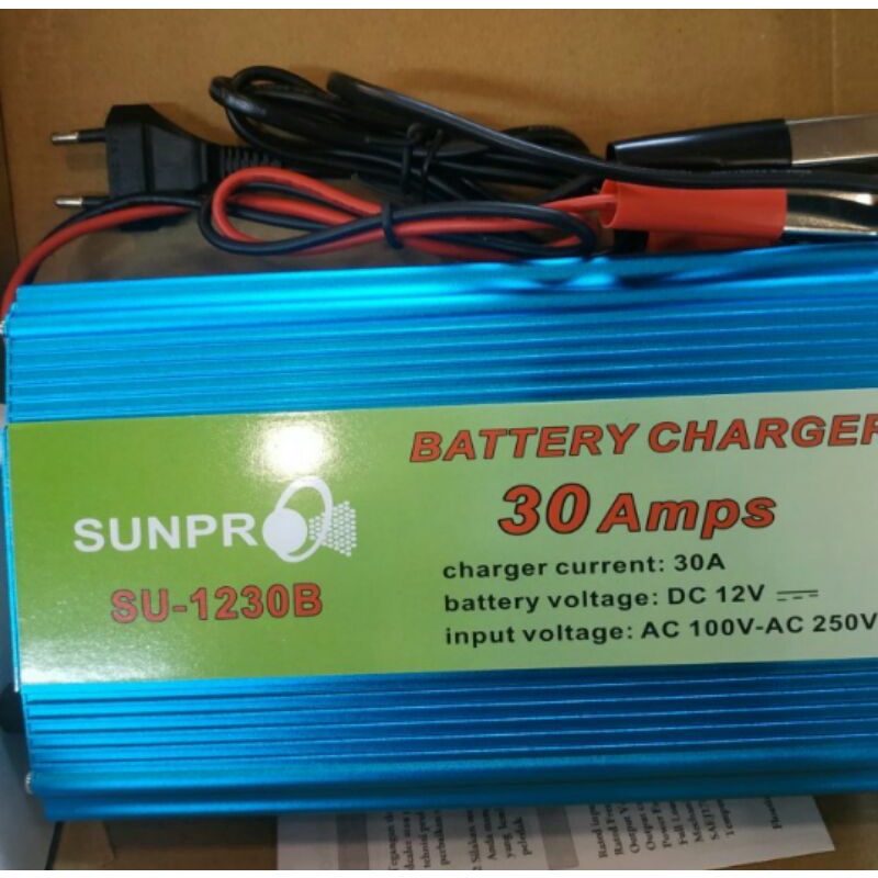 Cod Charger Accu Aki 30 ampere 12volt Charger Full otomatis Charger Sunpro Motor Mobil