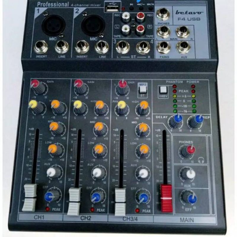 mixer audio betavo f4 / f 4 mixer 4channel usb