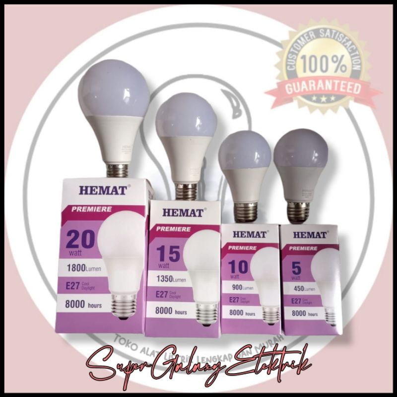 LAMPU LED HEMAT PREMIERE dan LED ESTIKA ECO 5W, 10W, 15W, 20W/HEMAT/PUTIH/LED BULB/Lampu Bohlam/Led Murah/Lampu Murah