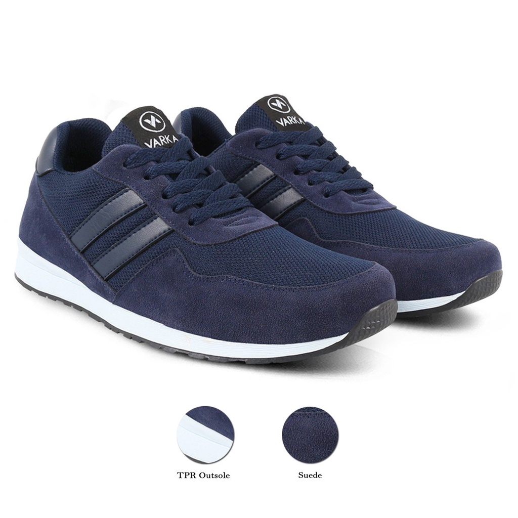 Sepatu Sneakers Pria Terbaru V 4144 Brand Varka Sepatu Kets Olahraga Lari Jogging Kuliah Sekolah Trendi Berkualitas Warna Navy