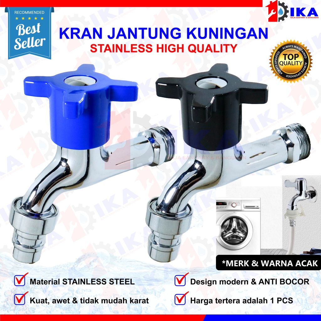 Keran Air Tembok stainless mix pvc Kran Taman Mesin Cuci Tahan Korosi Termurah/ Kran Air Tongkat Taman Stainless 1/2 inci 0.5 l Keran Cuci Tembok Taman