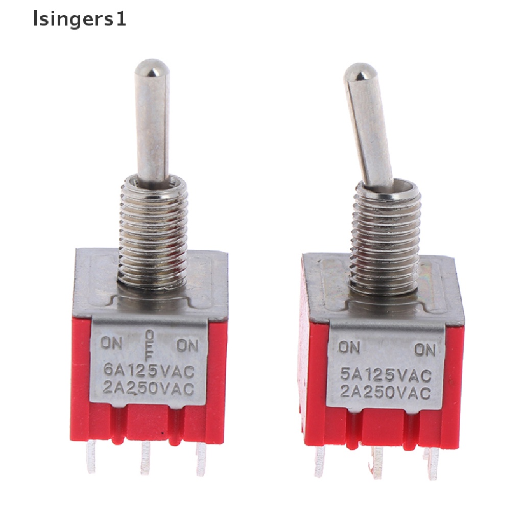 (lsingers1) 2pcs Saklar Toggle on / off Mini 9 Pin 3PDT on / off 2 / 3 Posisi MTS 302 303