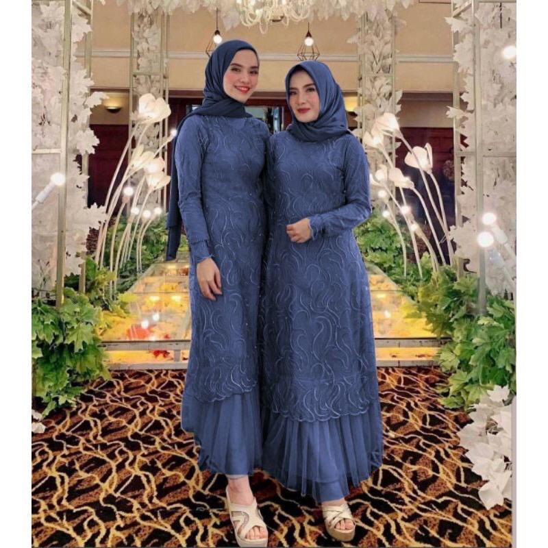 TERMURAH !! Aldine Gamis Brukat Terbaru Mewah Kekinian Seragam Pesta Kondangan Dress Maxi Wanita Fashion Muslim Ukuran Jumbo