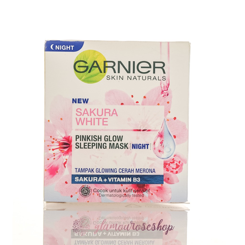 ❤️Glamouroseshop❤️ Garnier Sakura White Pinkish Radiance Sleeping Essence (NIGHT CREAM) 50 ml (BIG)
