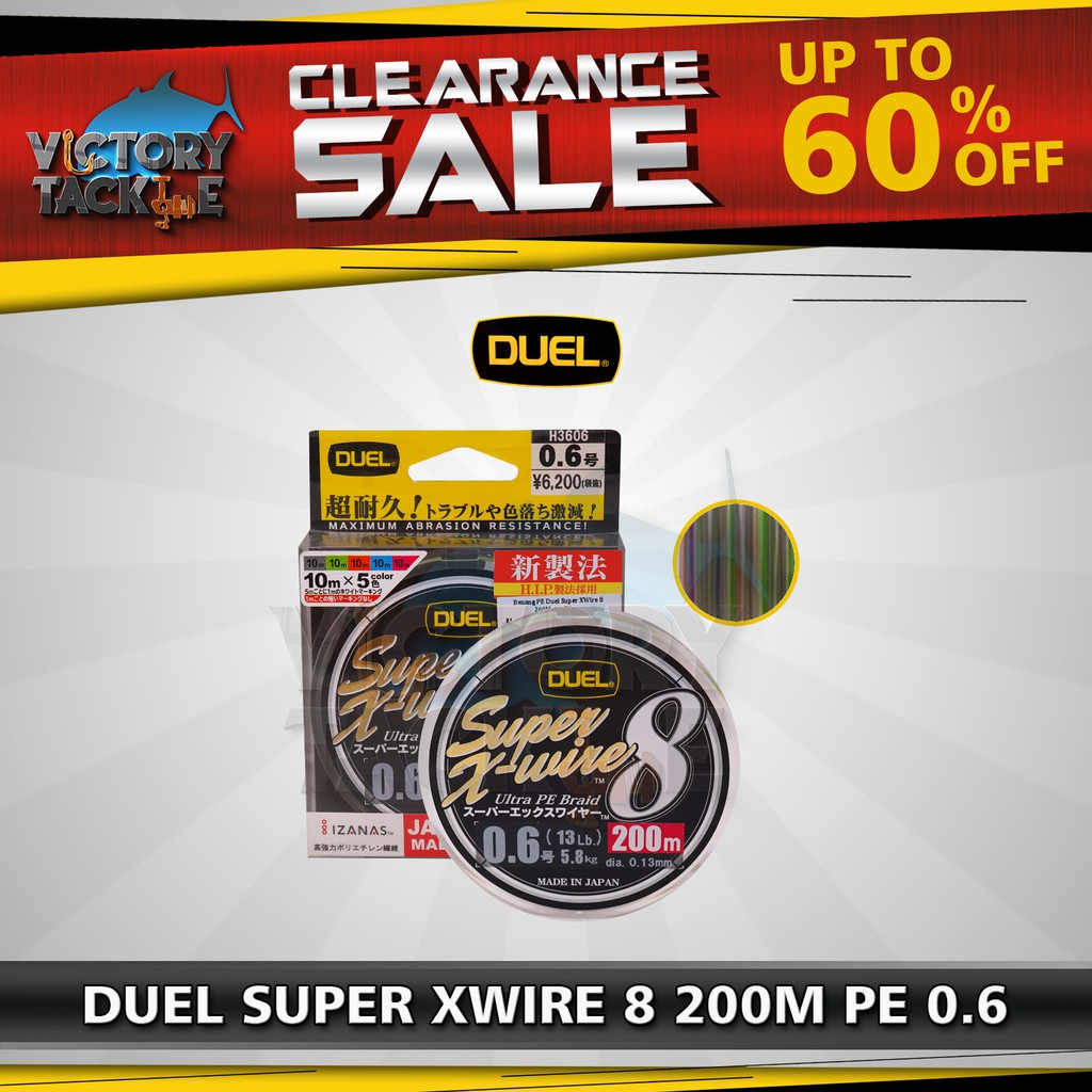 SENAR PANCING BENANG PE DUEL SUPER X-WIRE 8 ULTRA PE BRAID 200 METER #0.6