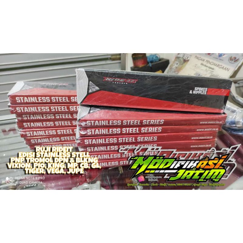RUJI STAINLESS STEEL RUJI STENLIS RIDEIT RUJI MOTOR TROMOL MP KING SCORPIO VIXION JUPITER CB GL