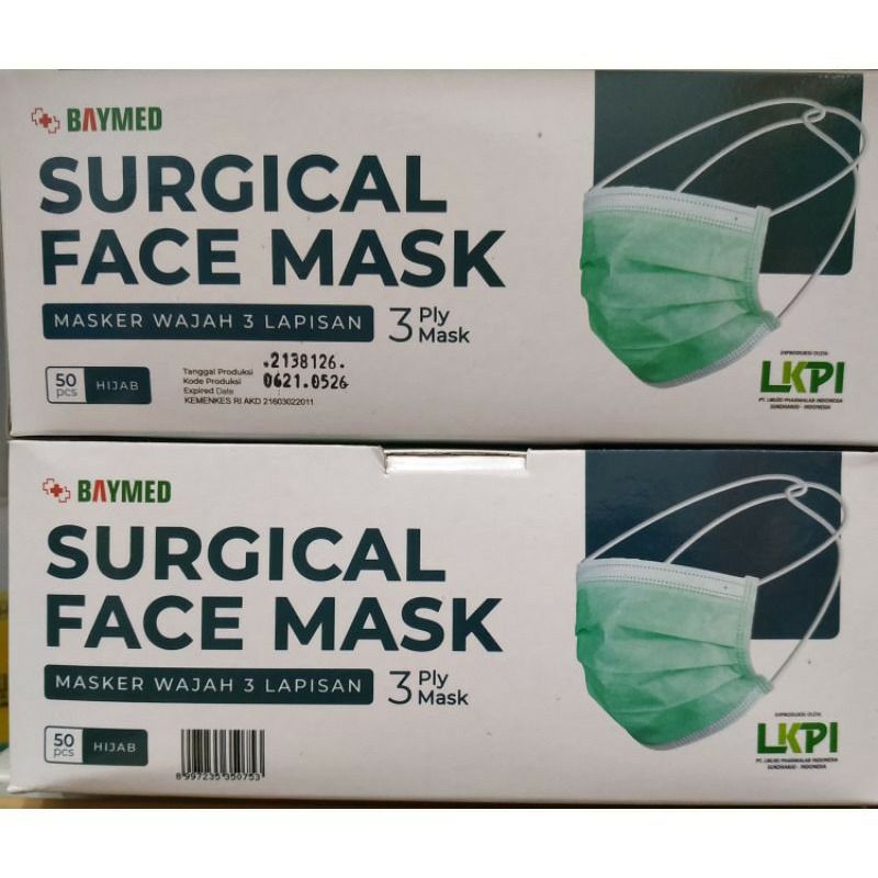 Masker Baymed 3 Ply / Masker Hijab Baymed / Masker Earloop Baymed / Surgical Face Mask 3 Ply / Masker Murah / Baymed