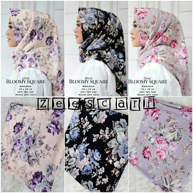 SALE Big Promo Jilbab Segi Empat / Jilbab Segi Empat Motif / Bloomy Square