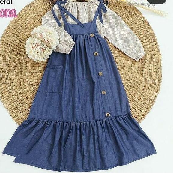 Dijamin Miring harga.. overall dan inner set wanita jumbo katun / overall dan inner set / overall da