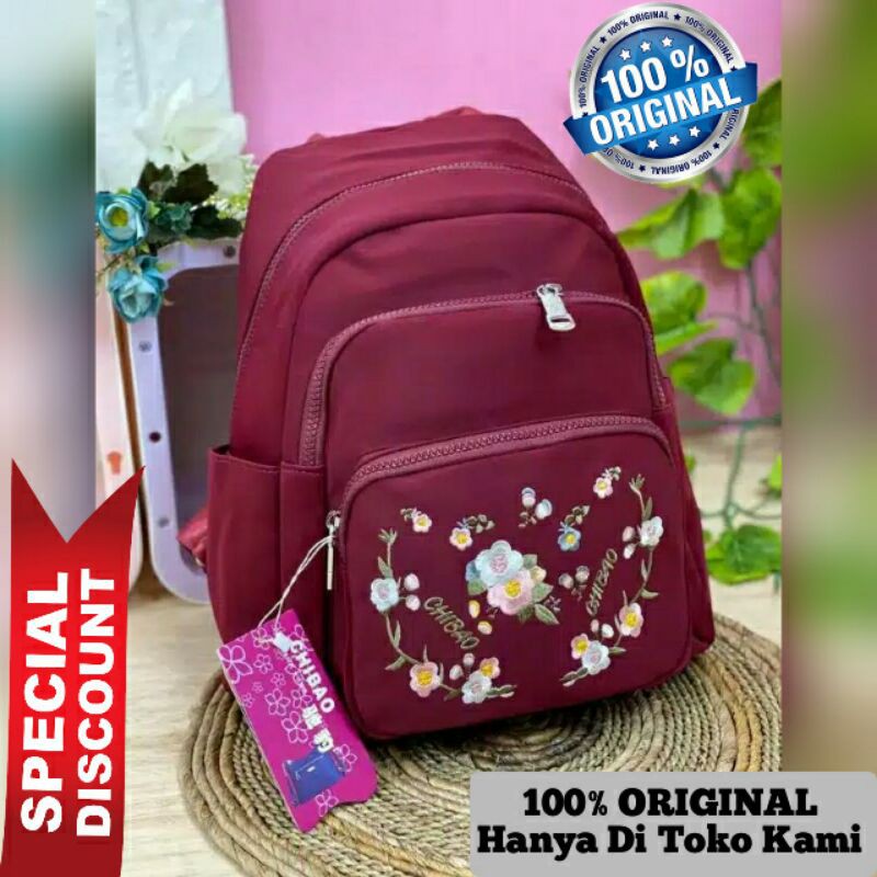 Original Tas Ransel CHIBAO BUNGA Import High QUALITY Anti Air SUPER Elegan Design TERBARU