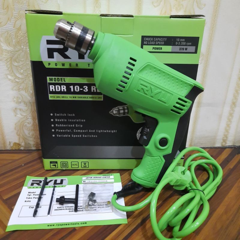 TERMURAH!!!MESIN BOR TANGAN RYU RDR 10-3RE HAND DRILL RYU 10 MM