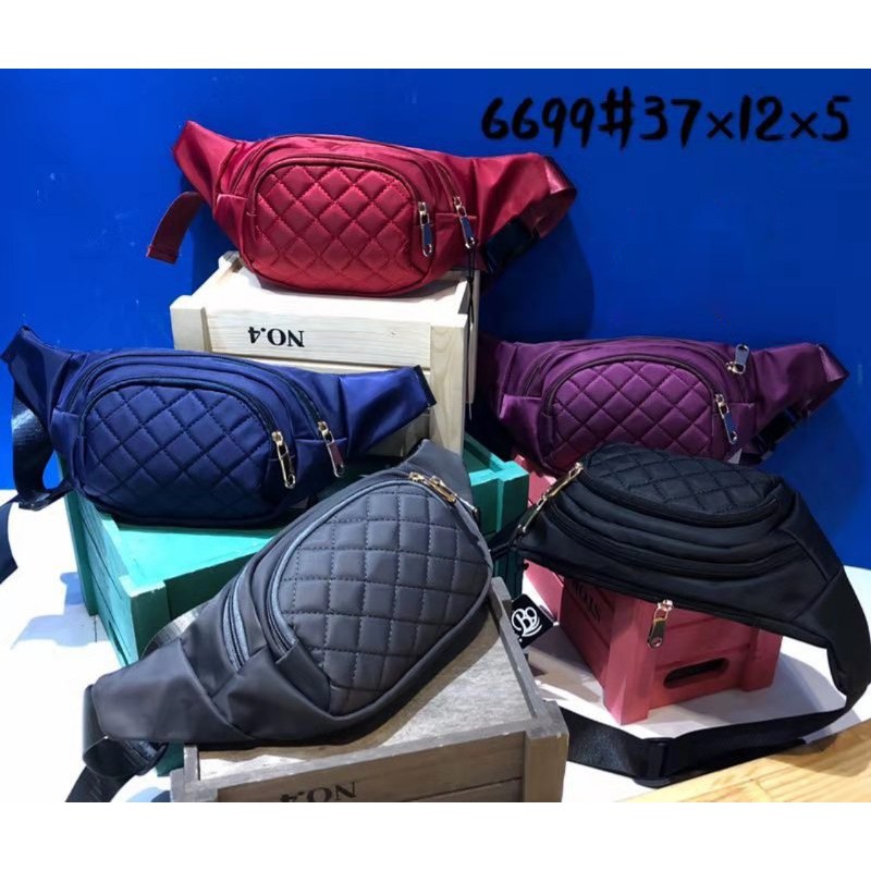 Tas Wanita Import Pinggang Selempang Waistbag Waist Bag BOBO Mini BB6699 6699 Bordir Bahan Parasut K