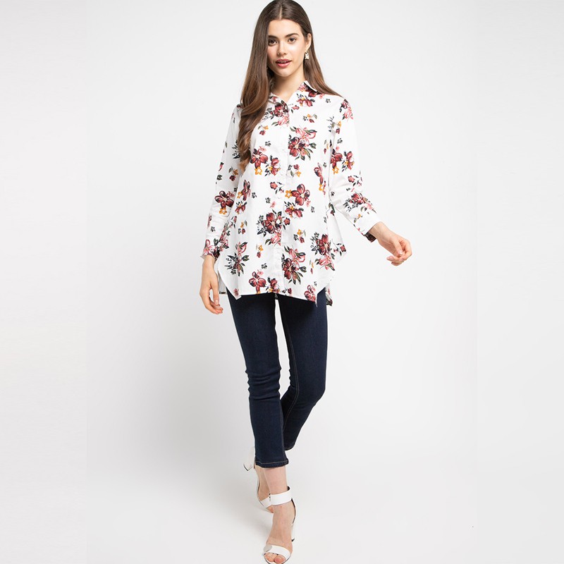 Point One MALINDA Floral Tunik 393681 Atasan Wanita