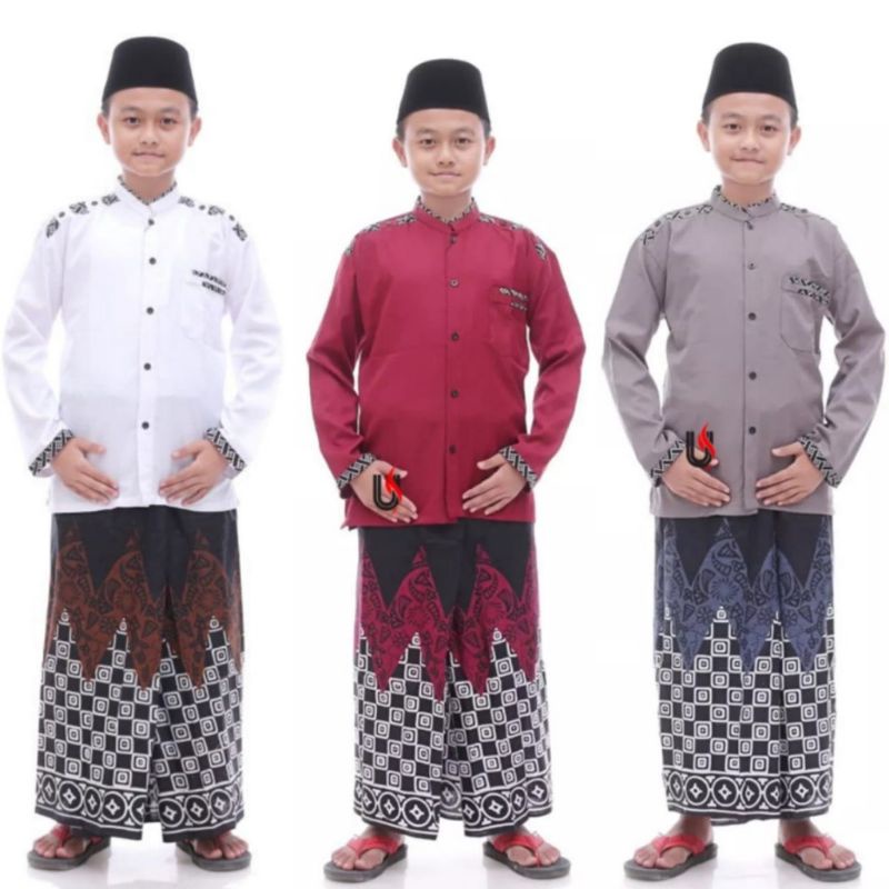 baju Koko anak usia 5 Sampek 11 tahun kemeja Agam model lengan panjang elrumi seragam azzahir