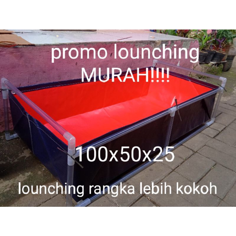 kolam terpal special rangka 100x50x25