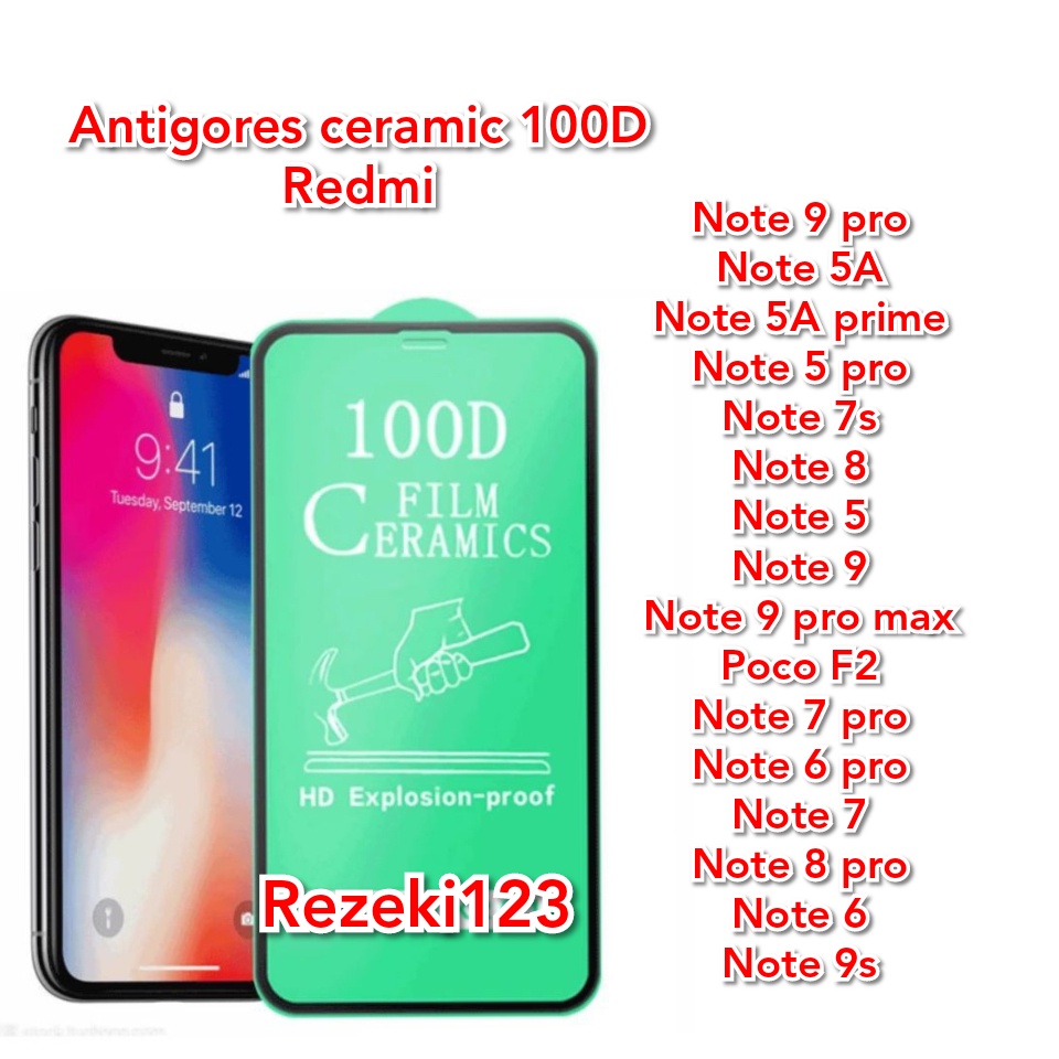 Antigores Cemaric Film READMI Tempered Glass Cover Full NOT 5/5PRO/5T/NOTE 8/8PRO/7/NOTE 9/8A/7A/9C