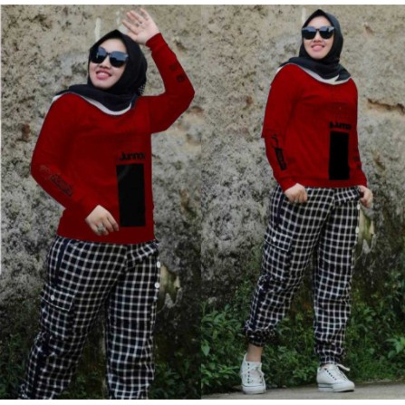 Setelan JUNOV Baju Wanita Berhijab Fashion Pakaian Wanita Dewasa stelan set Perempuan Dewasa Terbaru
