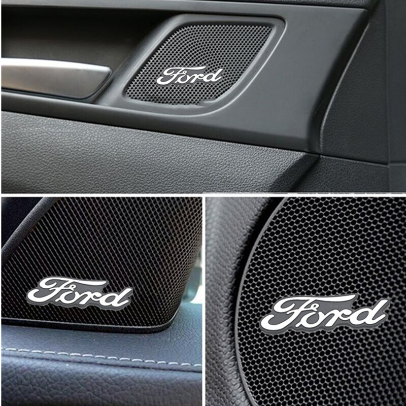 4pcs Stiker badge 3d Bahan aluminum Untuk speaker Ford Fiesta Ranger Ecosport Focus Everest