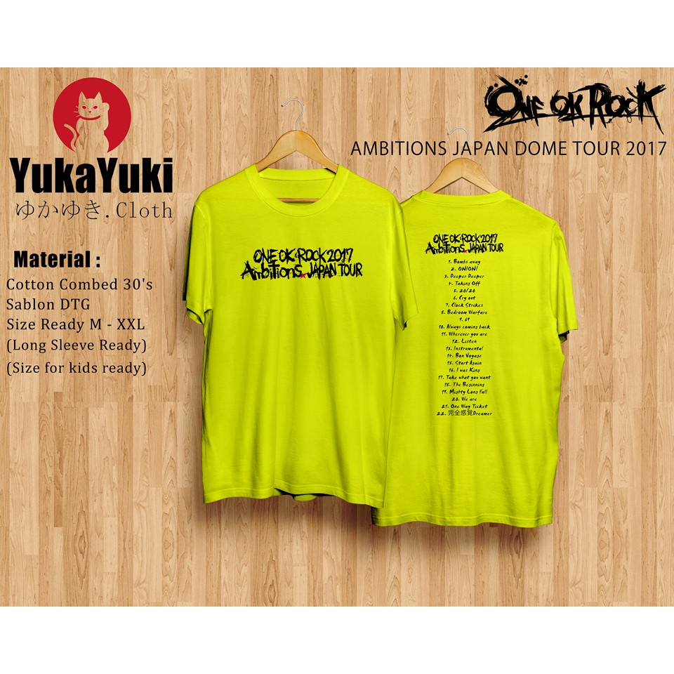 Kaos One Ok Rock - Ambitions Japan Tour 2017 Setlist