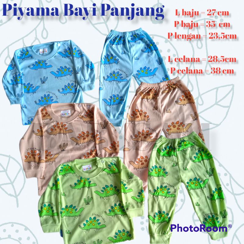 Setelan Bayi Trendy Lengan Panjang || Piyama Bayi 2-12Bulan