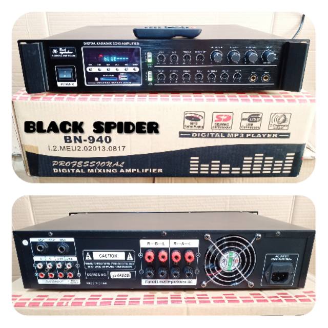 BLACK SPIDER BS BN 940 POWER AMPLIFIER SOUND SYSTEM AMPLI