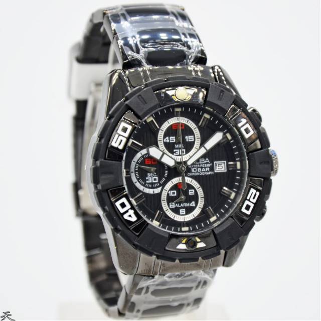 Jam Tangan Pria Alba AF3E35X1 Rantai Hitam Original Murah