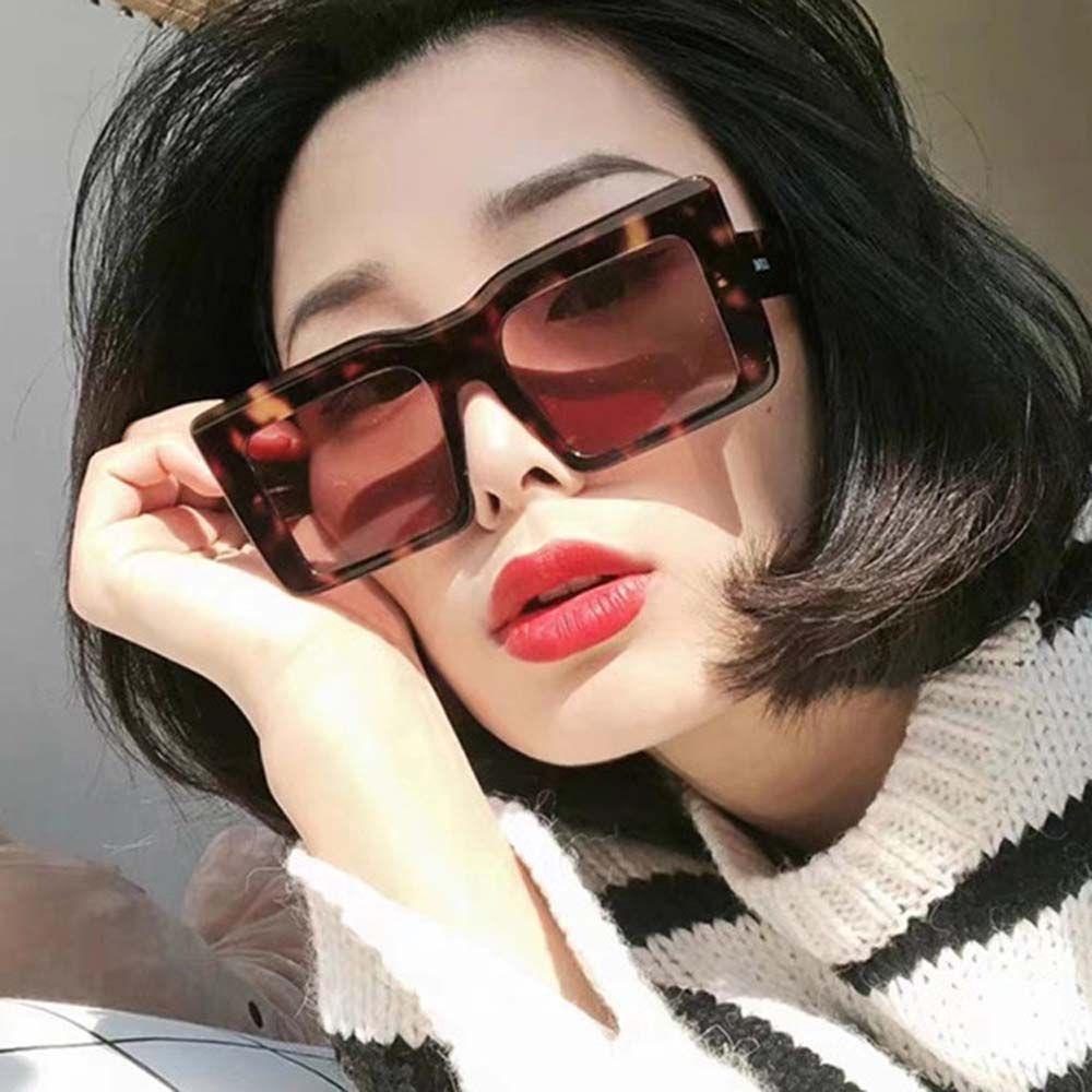 Mxbeauty Kacamata Mata Persegi Fashion Eropa Dan Amerika Visor Eyewear Bingkai Besar Oversized Hitam Wanita Sunglasses