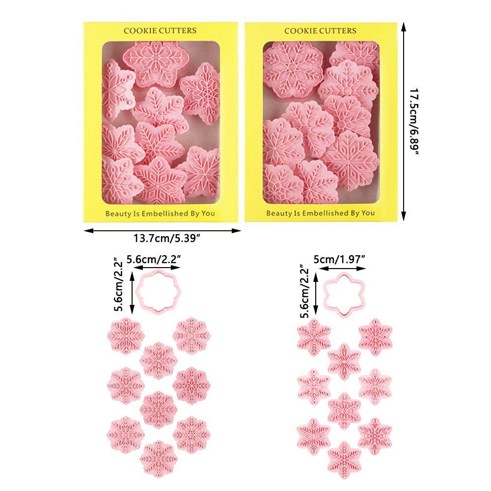 Solighter 9pcs/set 3D Snowflake Pastry Dekorasi Santa Claus Plunger Cookie Cutter