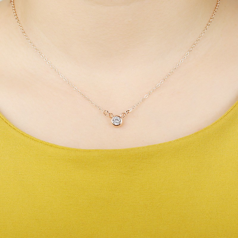 Kalung Wanita Necklace Women Silver Sederhana Zirkon Rantai Berlian Kalung Klavikula Tunggal
