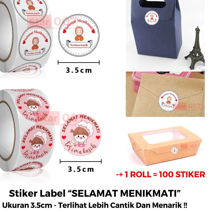 

ㅹ PROMO 1 ROLL ISI 500 PCS STIKER UKURAN 3.5 CM SELAMAT MENIKMATI UKURAN BESAR - STICKER MAKANAN THANK YOU LABEL ⇥
