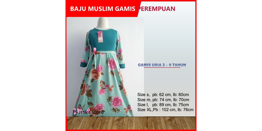  Toko  Online baju  muslim gamis  anak Shopee  Indonesia